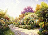 Thomas Kinkade Cobblestone Village painting